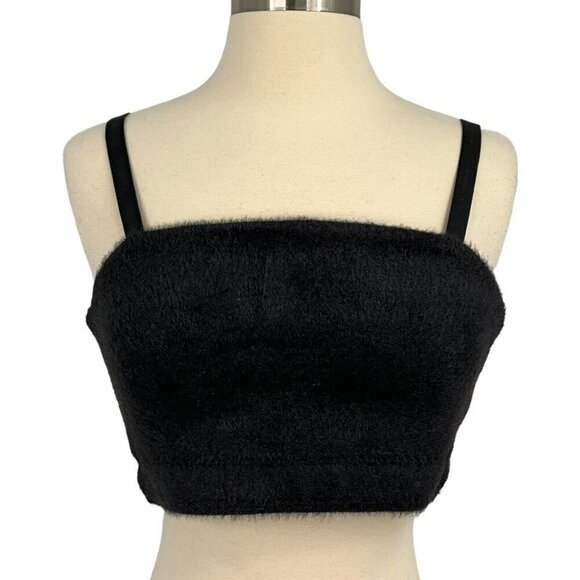 Gymshark Women's M Whitney Eyelash Knit Bandeau Black Lounge Casual - Picture 5 of 10
